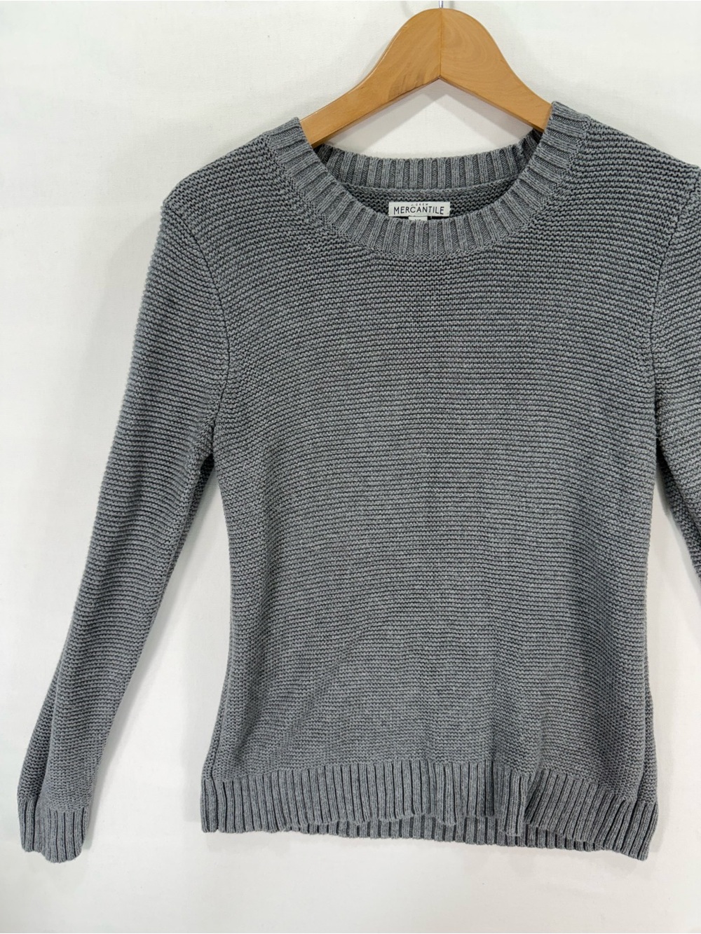 J.Crew Mercantile Gray Cotton Merino Wool Sweater Size XS